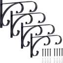 gajavo Plant Hangers Outdoor Indoor, 10 Inch Hanging Plant Brackets 2/4 Pack, Decorative Iron Plant Hooks for Hanging Plants, Bird Feeders, Wind Chimes, Flower Baskets (4Pack)