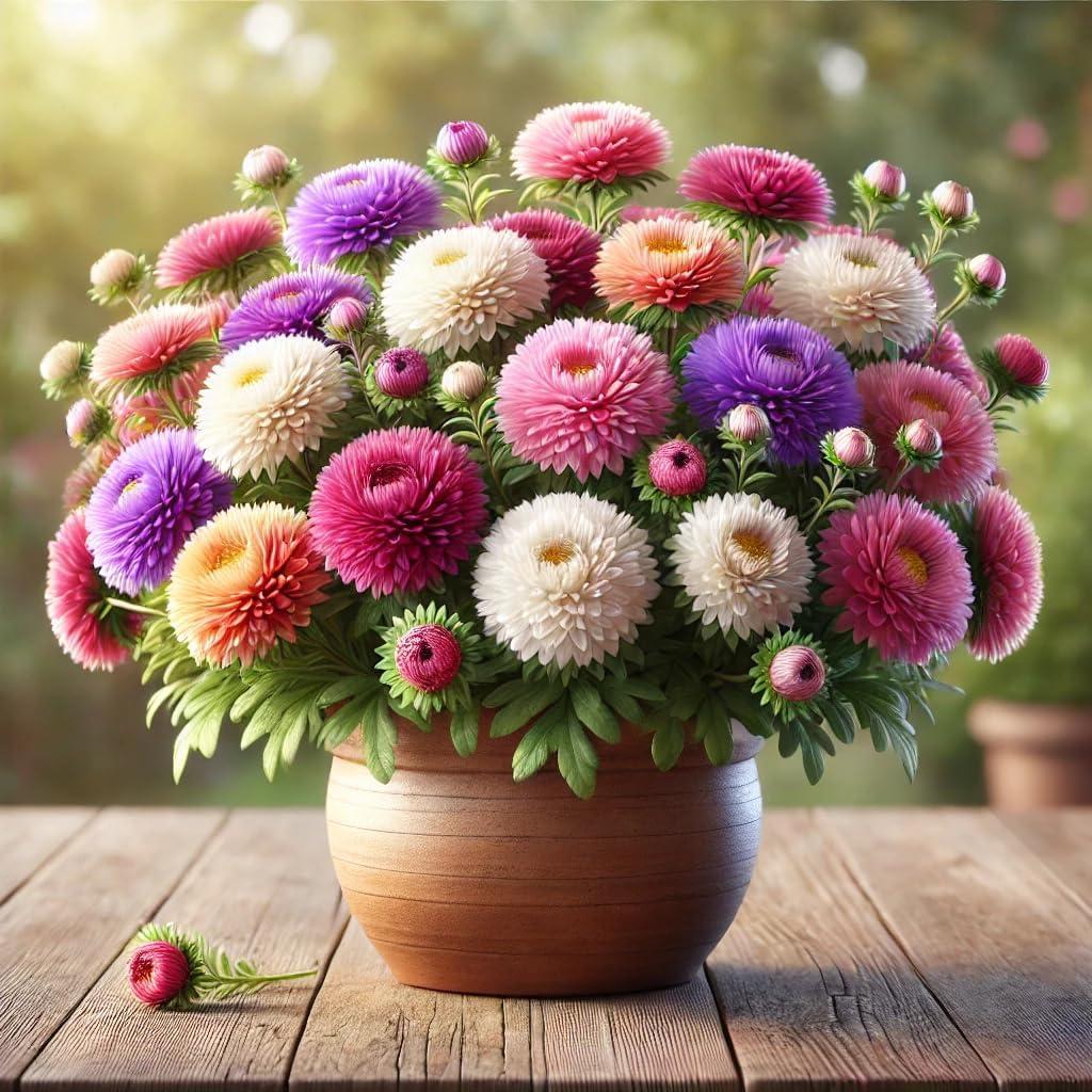 Seeds Aster Pompon Mix / Annual Flowers