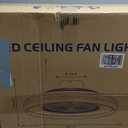 24" Bladeless Ceiling Fan with Light Remote, Smart LED Ceiling Fans with App Control, Modern Low Profile Dimmable Light Ceiling Fan for Bedroom Living Room Black