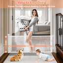 24" Tall Retractable Baby Gates to Step Over, Short Dog Gates Pet Gate for Puppies Small Dogs, 0-55" Wide Adjustable Mesh Baby Gate for Doorways and Stairs, Indoor/Outdoor Use