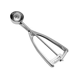 2pcs Cookie Dough Trigger Scoop: 1 oz. Stainless Steel Scooper Great for Baking, Scooping Ice Cream, Cookie Dough Scoop, Melon Ball Scoop, Meatball Scoop, Multi-Purpose Scooping Tool