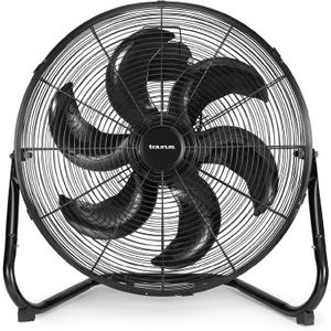 Taurus FLASH 20 Industrial Floor Fan | High Velocity Metal Grill Fan with Aerodynamic Plastic Blades | Powerful Quiet Air Circulator for Garage, Patio, Gym or Workshop, Adjustable Tilt