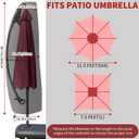 Patio Umbrella Parasol Cover for 7.5ft to 11.5ft Offset Umbrella, 600D Waterproof Outdoor Offset Umbrella Cover with Zipper and Rod, Fits Cantilever Offset Umbrella, Light Grey