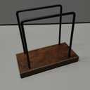 Wooden Napkin Holder Paper Napkin Holder Rustic Square Napkin Holder with Iron Design Suitable for Kitchen Decoration 6.02x2.91x5.32 inches 1 piece