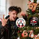 3 x 67 Christmas Ornament, Funny Christmas Ornaments 2025, Santa Says Six Seven Christmas Ornament 2025, Teen Slang Ornaments, Teenager Ornaments, Funny Teenager Decoration for Xmas Tree(67-White)