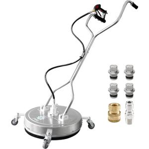 janz 20" Pressure Washer Surface Cleaner with 4 Wheels,Dual Handle,Stainless Steel Housing, 4 Replacement Nozzles and 2 Hose Adapters,Ideal for Driveways, Sidewalks,Patios,Decks Cleaning