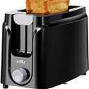 Willz 2-Slice Toaster, Extra Wide Slot with 6 Browning Levels, Small Toaster for Bread, Removable Crumb Tray, Auto Shut-off & Easy Clean, Black