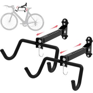 Qualward Bike Wall Mount Hanger, Garage Bike Rack for Indoor Bicycle Storage in Garage Home, Horizontal Bike Holder for Road Bikes, Mountain Bikes, Hybrid Bikes