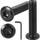 FCZDQ M8-1.25 x 120mm Countersunk Bolts Rivet Flat Socket Head Cap Screws Kit with Allen Hex Drive Spanner, Stainless Steel 18-8 (304), Black Oxide, Fully Threaded, 6PCS