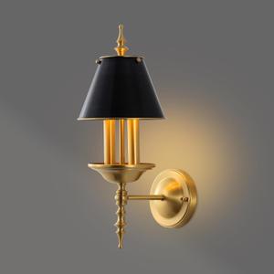 Brass Wall Sconce 2-Lights Modern Gold Black Bathroom Wall Lighting Vanity Light Fixtures Solid Copper Shade Industrial Wall Mount Lights for Bedroom Living Room E12