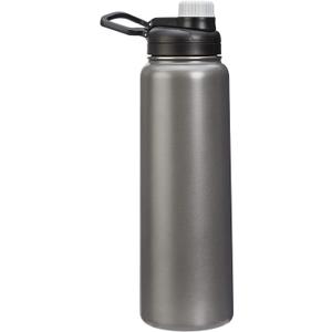 Amazon Basics Large Stainless Steel Insulated Water Bottle, Spout Lid, 30.1 ounces, Gray
