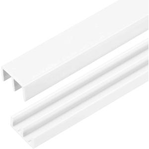 uxcell Plastic Sliding Door Track, 1.64Ft Sliding Glass Cabinet Window Track Hardware Set for 1/4" Thick Panels, for Small Bypassing Closet Door, White
