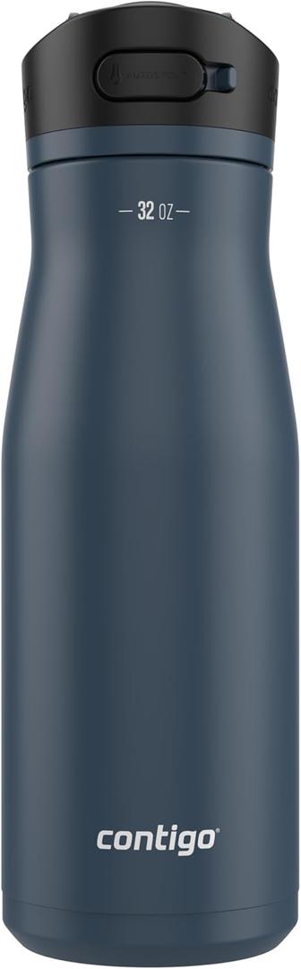 Contigo Ashland Chill 2.0 Insulated Stainless Steel Water Bottle, 32oz, Blueberry (32oz (Pack of 1))