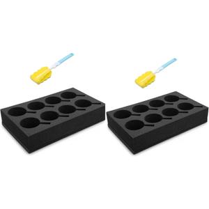 2-Pack, Foam Cup & Glass Holder Grey Sponge Tray, 8-Slot for Standard Mugs Sturdy Travel Drink Campervan Storage, Beverage Organizer for RV, Camper, Boat & Motorhome