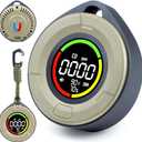 3-in-1 Portable Carbon Monoxide Detector, Professional Rechargeable Real-Time Travel CO Monitor 140HR Standby, Premium Reliable CO Detector with Loud Alarm for Air Safety (Grey/Courage)