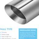 2.5 to 3.5 Inch Exhaust Tip 2.5"Inlet to 3.5"Outlet Exhaust Tips 6.7" Length Muffler Tip 304 Stainless Steel Tailpipe Diesel Exhaust Tip Double Wall Polished Slant Cut Clamp On (Sliver)