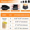 Ezprotekt 8 Pcs Chair Sliders for Carpet, Square Carpet Teflon Furniture Pads, Chair Glides for Carpet, Bar Stool Leg Protectors Caps, Furniture Sliders for Table, Chair, Sofa Legs (XL Fit: 1.5" - 2")