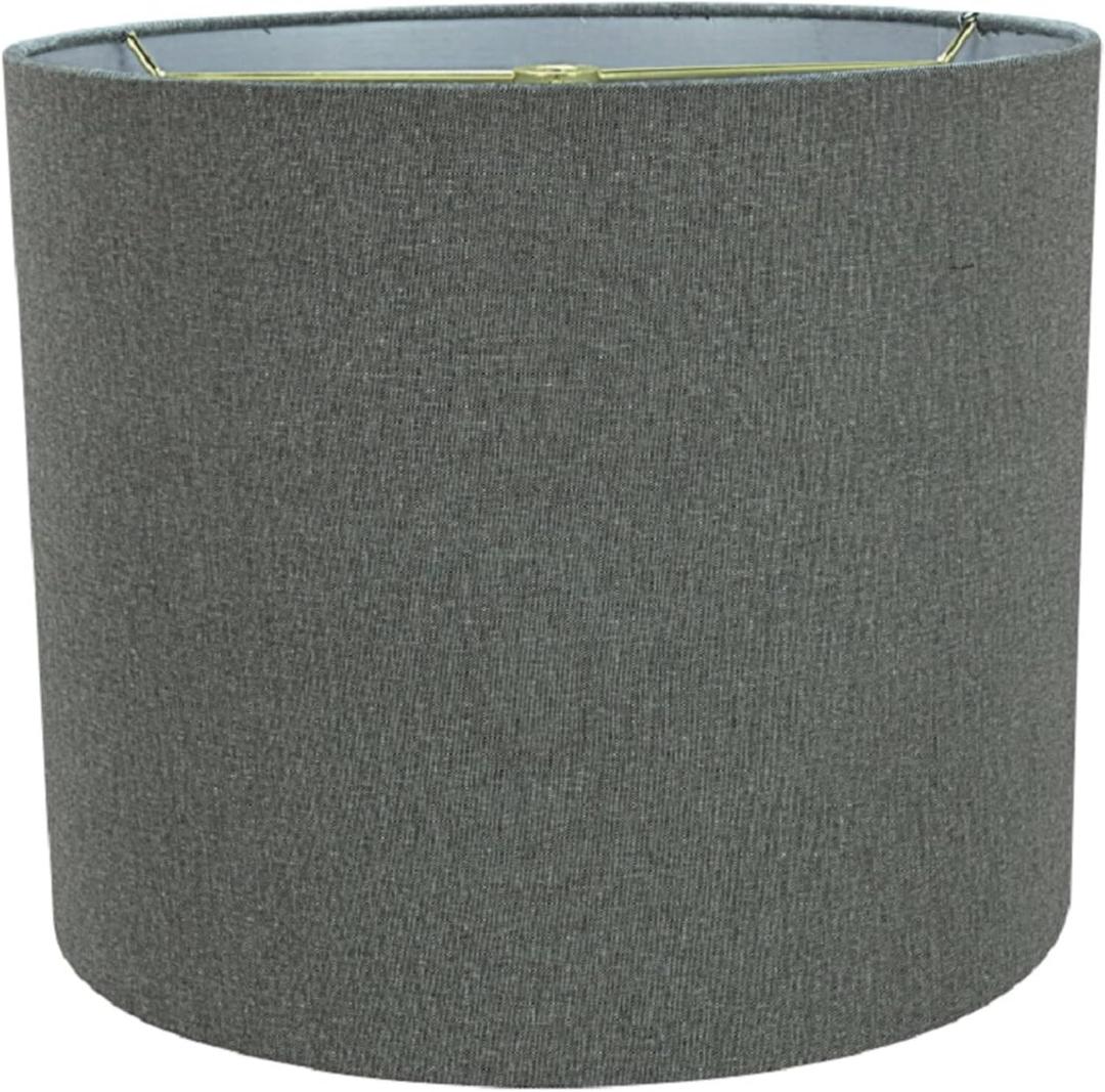 Aspen Creative 31100 Transitional Drum (Cylinder) Shaped Spider Construction Lamp Shade in Somke Grey, 12" wide (12" x 12" x 10")