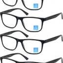 Blue Light Blocking Reading Glasses Men Large Wide Oversized Square Computer Readers Glasses for Big Head/Large Face, 1.75x