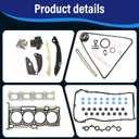 2.4L Timing Chain Kit with Head Gasket Set Fit for for Dodge Avenger 08-14/Journey 12-16, Chrysler 200 11-14/Sebring 07-10, for Jeep Patriot 09-15/Compass 07-15 2.4L L4, Replace for 4884868AB HS54664