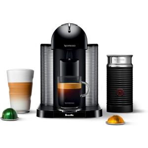 Nespresso Vertuo Coffee and Espresso Maker by Breville, Black with Aeroccino Milk Frother