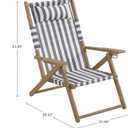 Lavish Home Beach Chair - Outdoor Weather-Resistant Wood Folding Chair with Backpack Straps - 4-Position Reclining Seat - Beach Essentials (Gray), Adult