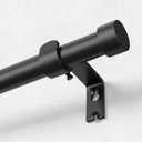 OLV Black Curtain Rod, 1 Inch Adjustable Modern Curtain Rods for Windows 30 to 41 Inch, Decorative Heavy Duty Window Treatment Rods with End Cap Finials, Telescopic Splicing Drapery Pole, Easy Install