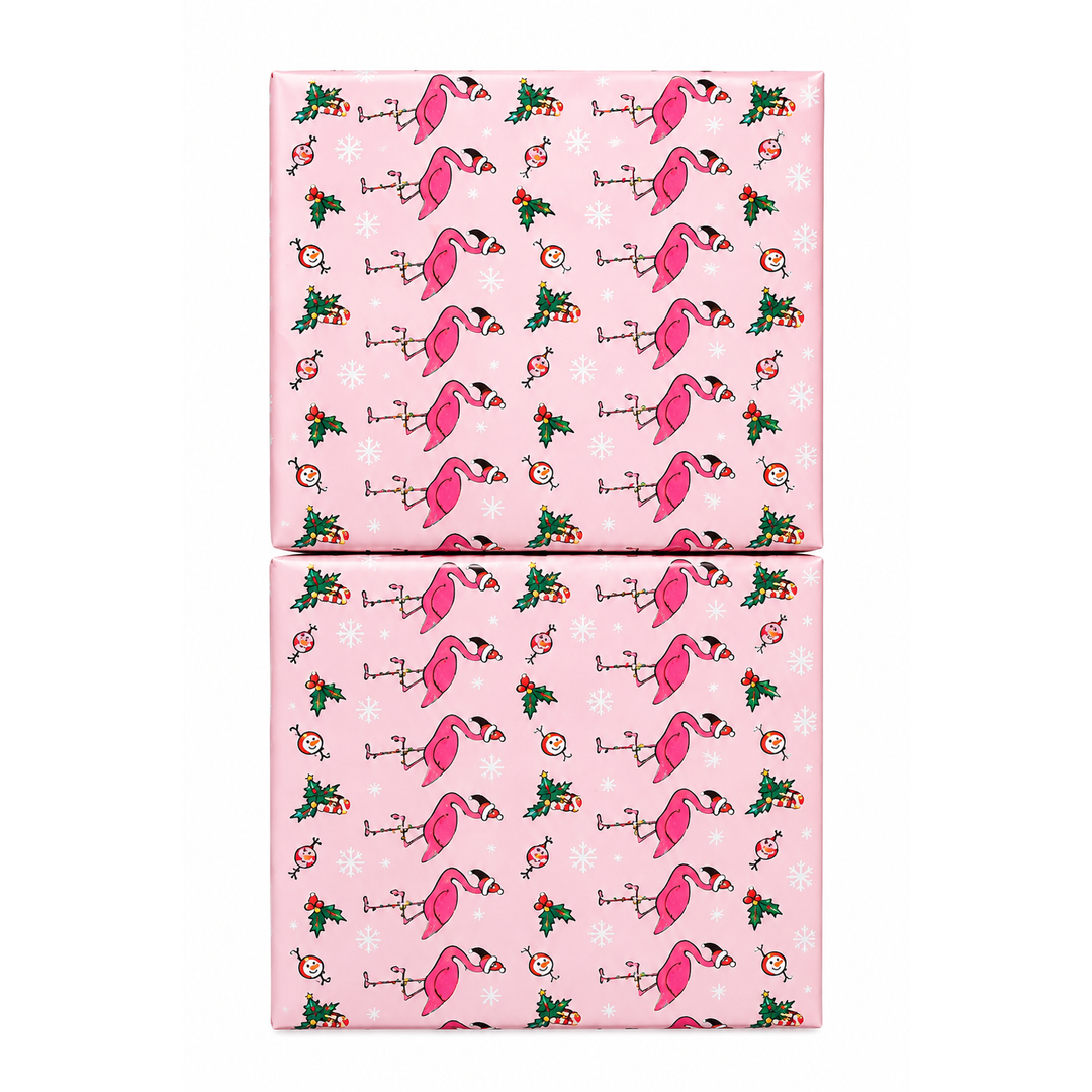 2 x Festive Flamingoes Gift Card Holder