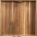 MAONAME Extra Large Square Ottoman Tray, 22" Acacia Wood Serving Tray for with Handles, Farmhouse Wooden Decorative Trays, Coffee Table Trays for Living Room, Countertop, Charcuterie