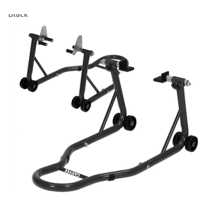 Garvee Motorcycle Stands Front and Rear, 900 LB Heavy Duty Front & Rear Wheel Lift Combo with Prong Adapters+L Adjustable Swingarm Spool, Universal Paddock Stands for Most Motorcycles, Black
