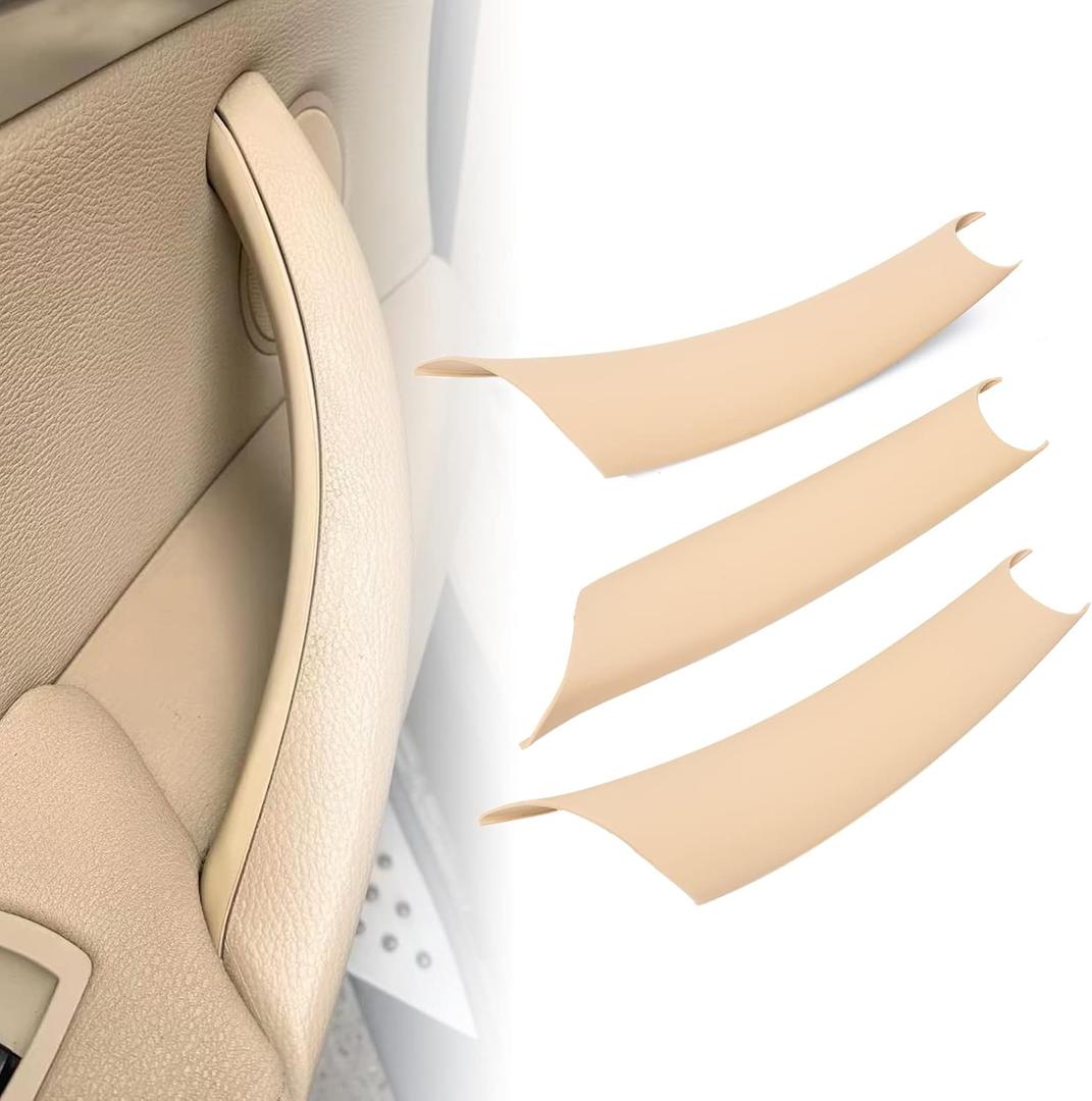 Door Pull Handle Cover Compatible with BMW X5 Series E70/E70 LCI 2008-2013,BMW X6 Series E71/E72 2008-2014 (3PCS) (Beige)