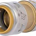 SharkBite Max 1 Inch Coupling, Push to Connect Brass Plumbing Fitting, PEX Pipe, Copper, CPVC, PE-RT, HDPE, UR020A