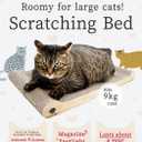 NyankonoYado No Mess & 1-Year Durable Cat Scratcher, Cardboard Scratch pad Bed Vet-Approved, Extra-Wide Reversible Cardboard, High Durability & Low Debris, for Large or Overweight Cats, Indoor