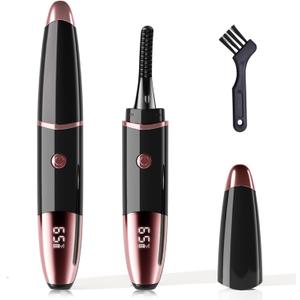 2026 Heated Eyelash Curler-USB Rechargeable Electric Eyelash Curler- Eyelash Curlers Heated 4 Temperature Modes Fast Heat Up Within 5s - 24 Hours Long Lasting - with Led Display for Women GirlsBlack
