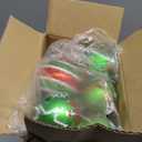 Lanpn 30 Pcs Outdoor Christmas Ornaments, 2.4" Mini Xmas Tree Elf Swirl Ball Decoration, Red Green Christmas Ornament Set, Glittering String Ball Plastic Hanging Decor for Yard Lawn Holiday Party