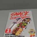 2 Pack Stainless Steel Snack Containers with Lids - Reusable 3 Compartment Snackle Box Container Divide Wet Dry Leakproof Metal Food Storage Containers for School, Home, Travel (Blue + Green)