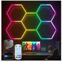RGB Hexagon Garage Lights, Music Sync LED Hexagon Lights for Gaming Room, Smart App & Remote Control, DIY Honeycomb Ceiling Light for Studio Gym Basement Decor