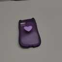 for iPhone 15 Pro Case 6.1" Cute 3D Love Heart Kawaii Cat Ear Clear Transparent Soft Silicone Shockproof Protective Arc Edge Bumper Phone Cover for Women (Purple)
