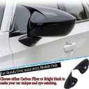 MUXEE 11th civicNew Rear View Mirror Outside Housing Wing Mirror Cover Cap Trim for Honda Civic 2022 2023 2024 2025 2026 - ABS Bright Black Sport Interior Accessories