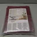 Burgundy Red Linen Curtains 48 Inch Length 2 Panels, 34 x 48 Inch | Light Filtering, Semi Sheer, Curtains for Small Windows, Kitchen, Bedroom, Boho, Christmas Decor, Bronze Grommet Drapes