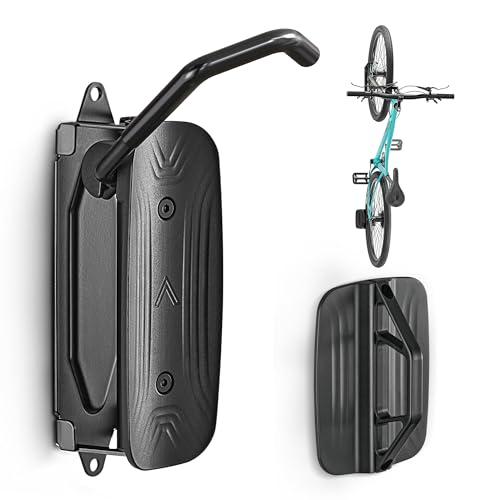 monTEK Swivel Bike Wall Mount, Bike Hangers for Garage, Space-Saving Vertical Bike Rack, Sturdy Bike Storage Rack Holds Up to 66lbs, Easy to Install, Black