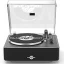 Record Player with Speakers, Turntables for Vinyl Records with AT-3600L Cartridge, Belt Drive 2-Speed (33/45 RPM), All in One Vinyl Player for Music Lovers (Blackwood)