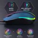 seenda Wired Mouse - USB Computer Mice Wired with RGB Backlit Optical LED Mouse with Attached USB Cord for Laptops Notebooks Chromebook - Blue & Black