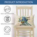 4 x Spring Summer Blue Flower Bicycle Lumbar Decorative Throw Pillow Cover, 20" x 12"