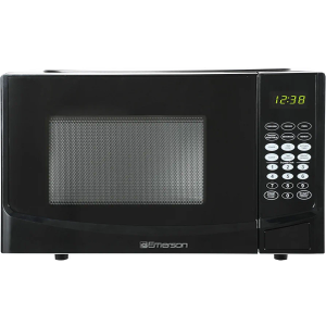 Emerson MW9255B Countertop Microwave Oven, 6 Pre-Programmed Settings, Removable Glass Turntable and Child Safety Lock, 0.9 Cu ft, 900W, Black