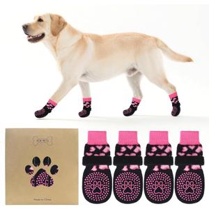 KOOLTAIL Anti Slip Dog Socks to Prevent Licking Paws,Dog Shoes for Hot Pavement & Hardwood Floors,Durable Soft Double Sided Grippy Socks for Small Medium Large Dogs, Traction Control for Senior Dogs