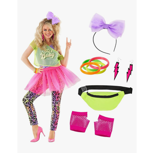 Morph 80s Outfit for Women 80s Costume Decades Day Outfits Womens 80 s Outfit for Party Halloween Disco Costume XL