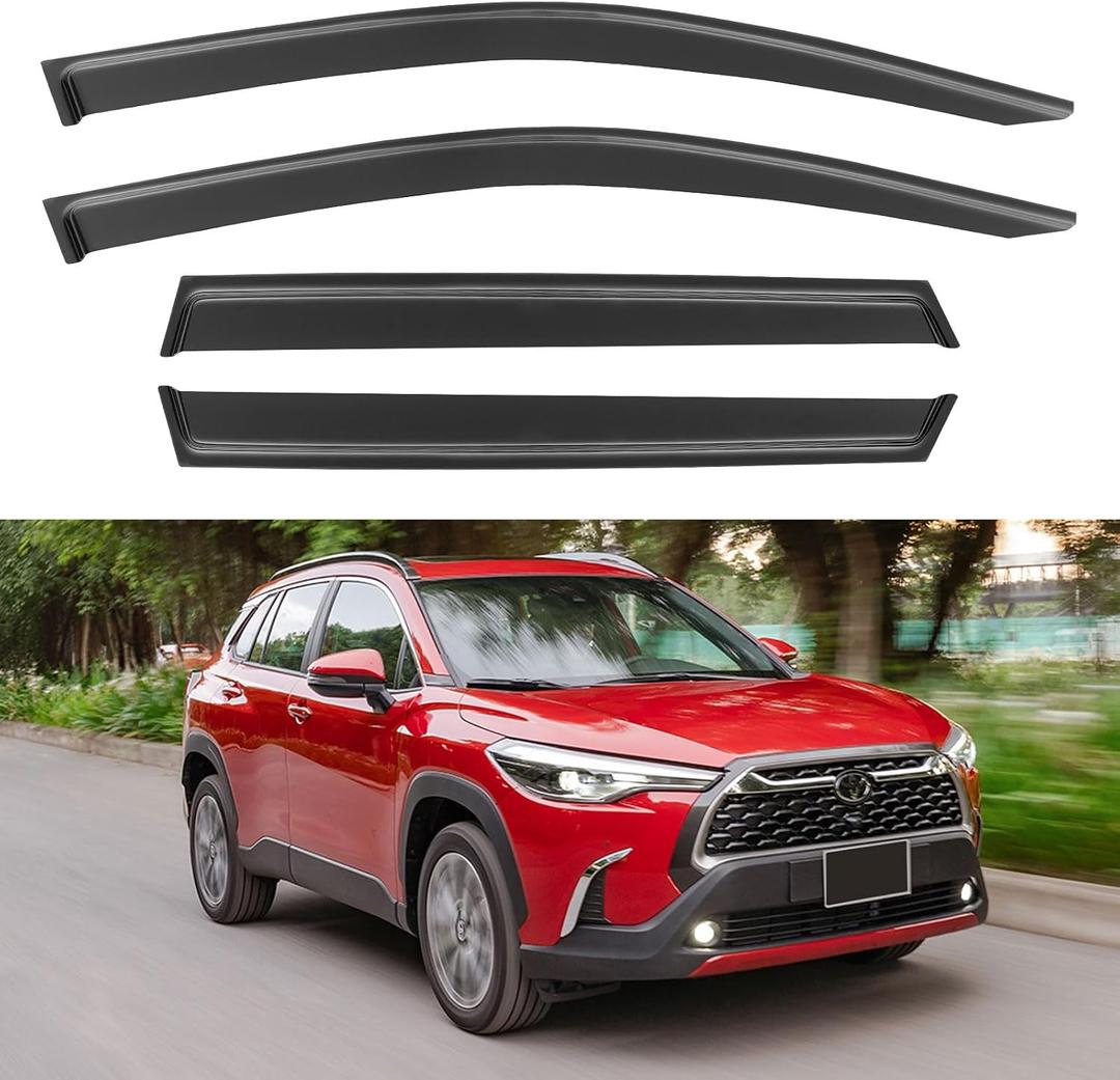 Window Visors Rain Guards for 2022 2023 2024 2025 2026 Toyota Corolla Cross, Out-Channel Window Vent Wind Deflectors Visors Shades for 22 23 24 25 26 Corolla Cross L LE XLE