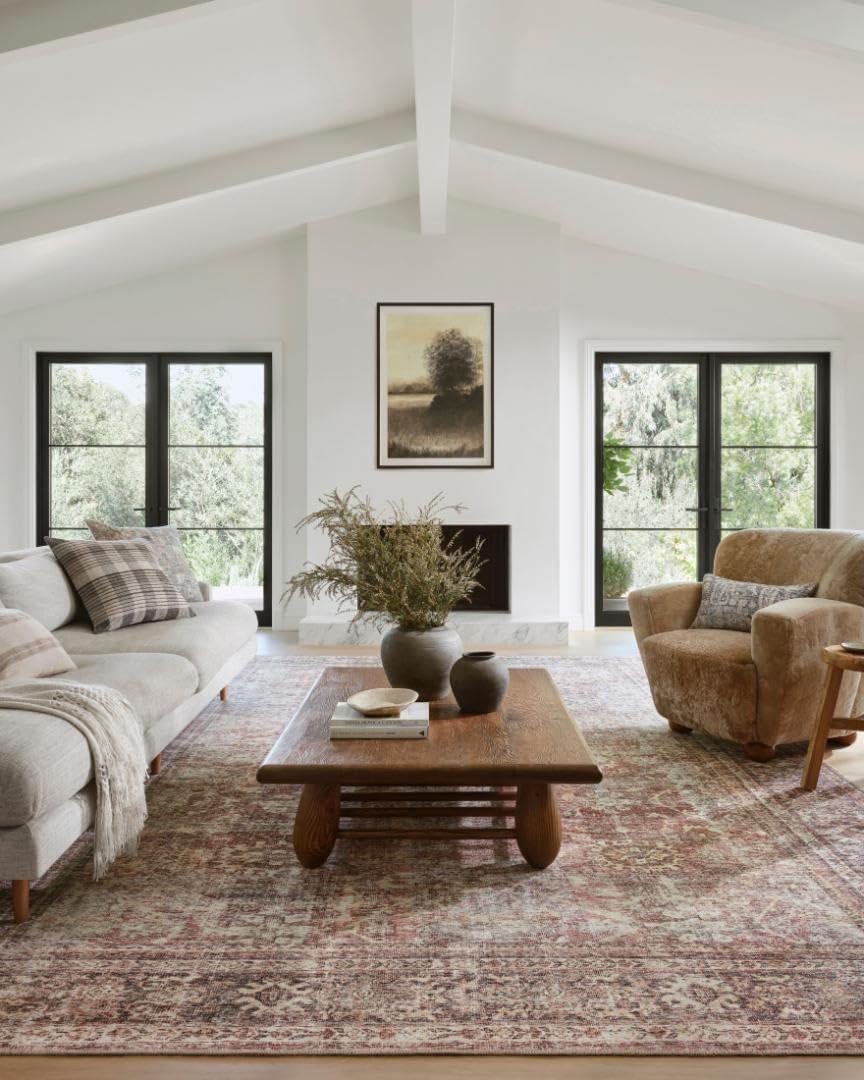 Loloi Amber Lewis Georgie Collection GER-06 Bordeaux/Antique 7'-6" x 9'-6", .19" Pile Height, Area Rug