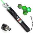 Cyahvtl Laser Pointer, Tactical Flashlights 2000 Metres Green Long Range High Power Handheld Flashlight, Rechargeable Laser Pointer for USB, with Star Cap Adjustable Focus Suitable for Projecto